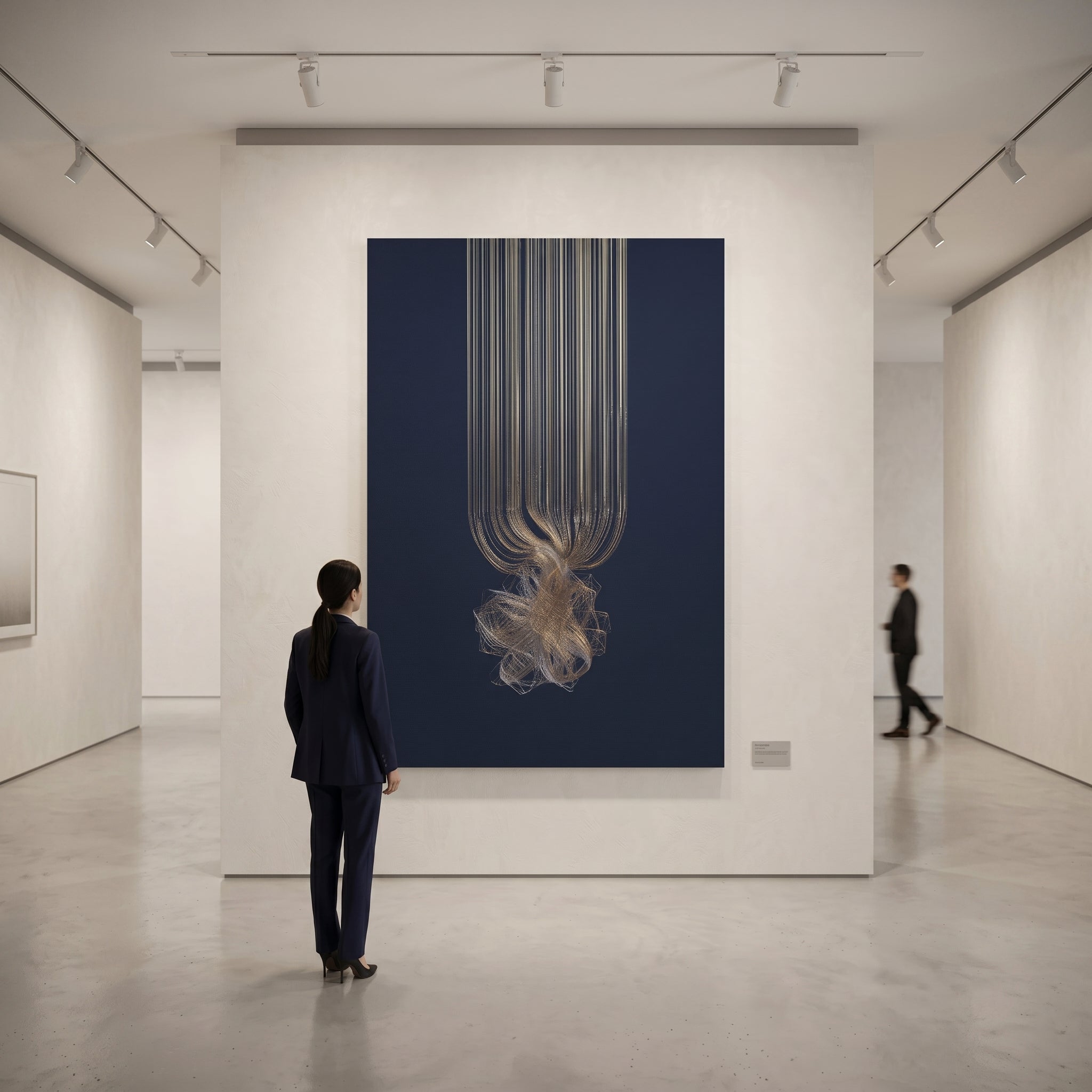 Complexity into Clarity canvas print displayed in a contemporary art gallery